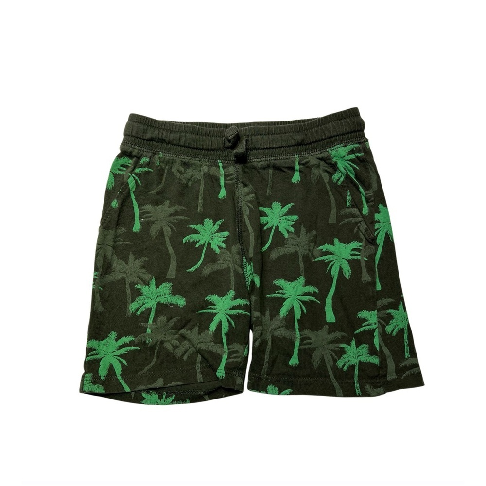 Green Palm Tree Print Shorts